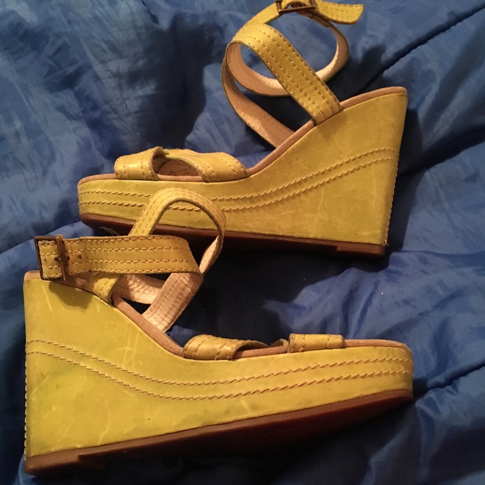 Lime green designer shoes